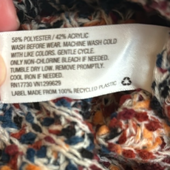 Multicolor Chunky Knit Cowl Neck Tween - Picture 4 of 4